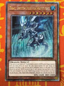 YUGIOH TIDAL, DRAGON RULER OF WATERFALLS QUARTER CENTURY SECRET RARE RA03-EN009 - Image 1