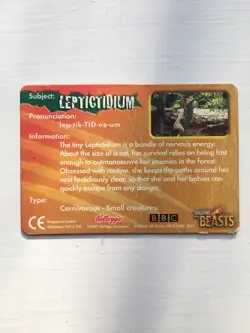 Walking with Beasts, Kellogg's 2001 3D Card, Leptictidium - Image 3