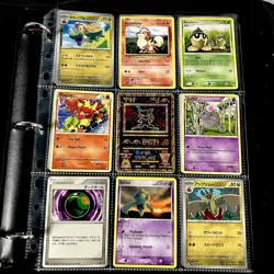 Pokemon Vintage Cards (METAL CUSTOM MEW) Binder Pages Lot - Image 1