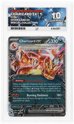 ACE 10 Charizard EX SVP 196 Black Star Promo Holo Pokemon Card - Gem Mint - Image 1