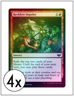 4x Reckless Impulse, Foil, Magic the Gathering MTG NM - Image 1