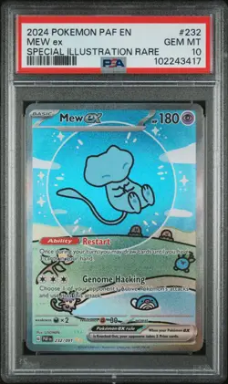Pokemon TCG Mew Ex 2024 Paldean Fates 232 PSA 10 Special Illustration Rare - Image 1