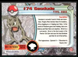 Geodude - 2000 Pokemon Topps Chrome TV #74 - Image 2