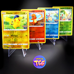 Pokemon Go Kanto Starter Cards Pikachu Charmander Squirtle & Bulbasaur LP - Image 1