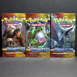 HGSS Undaunted Set of 3 Empty/Opened Booster Packs No Cards Included - Image 1