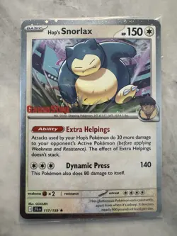 Pokemon Hop's Snorlax GameStop Promo Card 117/159 Journey Together SEALED - Image 1