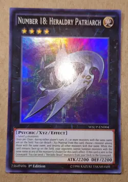 WSUP-EN004 NUMBER 18: HERALDRY PATRIARCH SUPER RARE 1ST EDITION YuGiOh CARD - Image 1