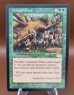 Greater Good x1 MTG Urza's Saga Magic Light Play LP English - Image 1