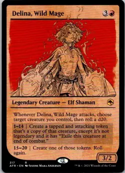 MTG Magic The Gathering Delina Wild Mage Forgotten Realms Played See Scan - Image 1