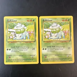 Bulbasaur 044/102 Base Set Regular Lot Of 2x Pokemon Vintage - Image 1