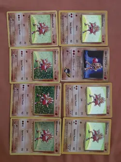 Pokemon Lot Of 8 Hitmonchan 3 Base Set And 4 Xy, 1 Pocket Monster 96 With Swirl - Image 1