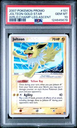 2007 POKEMON WORLD CHAMPIONSHIPS PROMO LEGEND ASCENT JOLTEON-GOLD STAR PSA 10 - Image 1