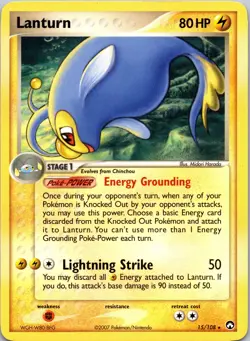 Lanturn 15/108 Power Keepers Normal NM Pokemon TCG - Image 1