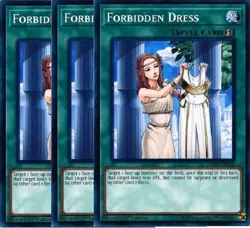 Yugioh - Forbidden Dress x 3 - 1st Edition NM - Free Holographic Card - Image 1