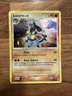 Pokemon Trading Card TCG Lucario 6/130 Diamond Pearl Holo 2007 Holo Bleed - Image 1