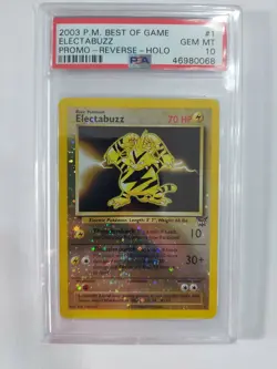 PSA 10 Electabuzz Promo Reverse Holo Rare Best of Game #1 2003 Gem Mint Card - Image 1