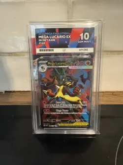 Mega Lucario Ex Gem Mint Ace 10 160/132 Secret Rare Pokemon Card - Image 1