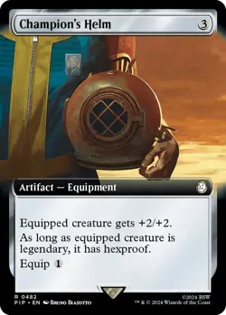 Champion's Helm Extended Art 0482 MTG PIP Fallout Rare NP - Image 1