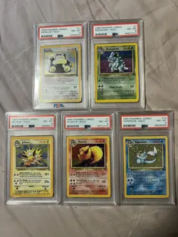Pokemon Psa 8 Jungle Set Snorlax Nidoqueen Vaporeon Flareon Jolteon - Image 1