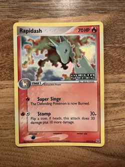 Pokemon TCG Rapidash EX Delta Species 52/113 Reverse Foil PSA 8 - Image 1