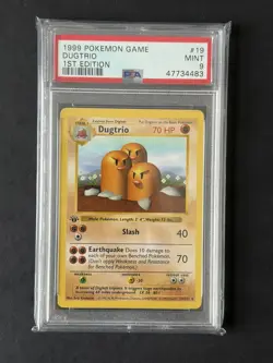 1999 Pokemon Base Set - Dugtrio - 1st Edition - 19/102 - PSA 9 Mint - Image 1
