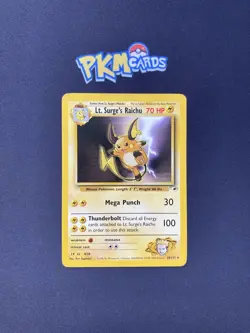 Pokemon TCG Lt. Surge's Raichu Gym Heroes 28/132 Regular Rare LP. - Image 1