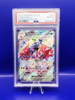 💎 2024 Pokemon Charizard ex Paldean Fates Tin PSA 10 GEM MT 💎 - Image 1