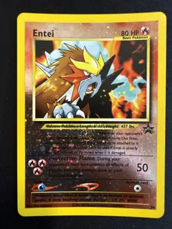Entei WP34 Reverse Holo Pokemon Wizards Black Star Promos 2001 Swirl NM English - Image 1