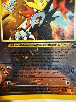 Entei WP34 Reverse Holo Pokemon Wizards Black Star Promos 2001 Swirl NM English - Image 4