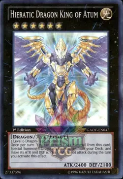 1st ed Hieratic Dragon King of Atum super rare GAOV-EN047 Yugioh - Image 1