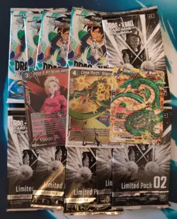 Dragon Ball Super Masters BundleChampionship Limited Packs 2 Shenron 1 A18 Cards - Image 1