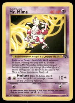 Pokemon Cards Mr. Mime 22/64 UNLIMITED Jungle WOTC Rare LP - Image 1