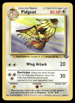 Pokemon Cards Pidgeot 24/64 UNLIMITED Jungle WOTC Rare NM - Image 1