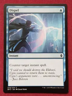Magic The Gathering BATTLE FOR ZENDIKAR DISPEL blue card MTG - Image 1