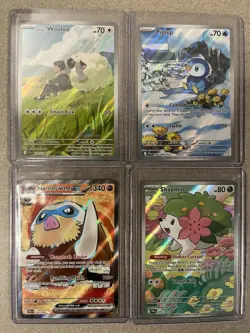lot of pokemon cards Illustration Rares And Ultra Rare Piplup Shaymin Wooloo - Image 1