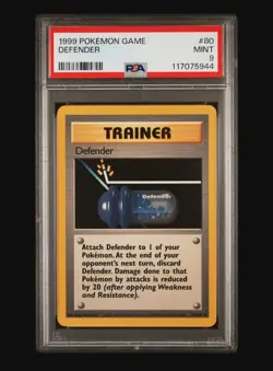 DEFENDER 80/102 POKEMON TRAINER CARD 1999 BASE SET - POP 253 PSA 9 MINT - Image 2