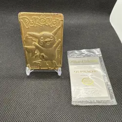 PIKACHU Pokemon 23K Gold Plated Trading Card 1999 Burger King Limited Edition - Image 1