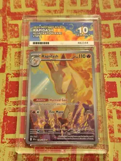 Pokemon Rapidash Illustration Rare Card 189/182 Destined Rivals Series Ace 10 - Image 1