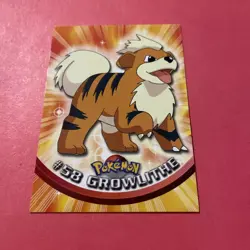 1995, 96, 98 Pokemon Card **Growlithe** Topps TV Animation Edition Card #58 - Image 1