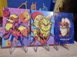 Pokemon Team Rocket Card Database - Growlithe & Arcanine Card Set - 3 Card Lot - Image 2