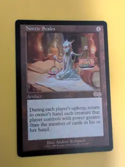 Noetic Scales. Artifact MTG Card. Urza's Saga. Old Vintage - Image 1