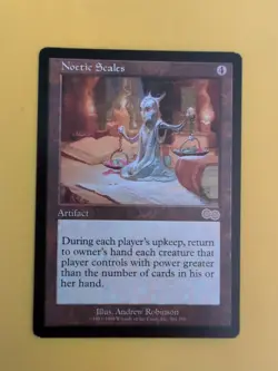 Noetic Scales. Artifact MTG Card. Urza's Saga. Old Vintage - Image 2