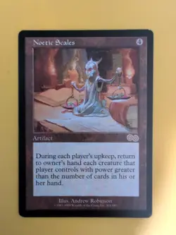 Noetic Scales. Artifact MTG Card. Urza's Saga. Old Vintage - Image 3