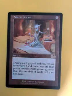 Noetic Scales. Artifact MTG Card. Urza's Saga. Old Vintage - Image 4