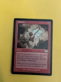 Gamble. Sorcery rare MTG Card. Urza's Saga. Old Vintage - Image 1