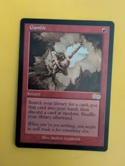 Gamble. Sorcery rare MTG Card. Urza's Saga. Old Vintage - Image 2