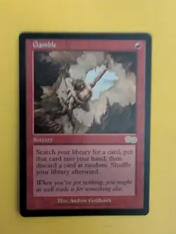 Gamble. Sorcery rare MTG Card. Urza's Saga. Old Vintage - Image 3