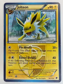 Jolteon (Team Plasma) 34/116 Plasma Freeze LP Pokemon Card TCG - Image 1