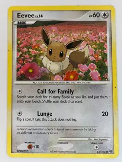 Eevee 62/100 Pokemon Card Majestic Dawn Common TCG - Image 1