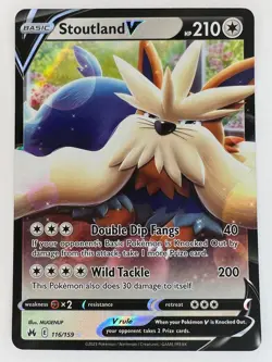 Pokemon Cards Stoutland V - 116/159 - Crown Zenith Sword & Shield Ultra Rare NM - Image 1